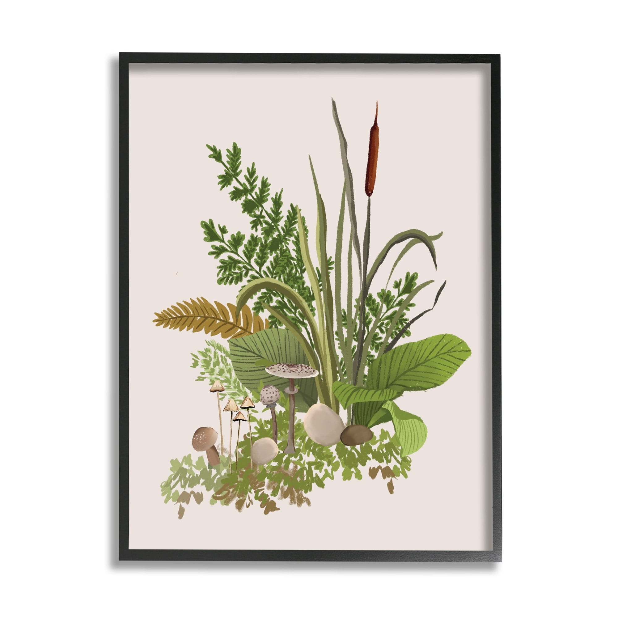 Stupell Industries Varied Nature Botanicals Forest Floor Mushrooms Arrangement Graphic Art White Framed Art Print Wall Art, Design by House of Rose