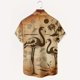 thumbnail image 3 of Camisas hawaianas para hombre, con estampado 3D de flamencos y palmeras, de manga corta, estilo hawaiano, informales, holgadas y de gran tamaño para verano, 3 of 4