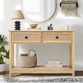 thumbnail image 3 of PHOYAL Boho Console Tables with Drawers Storage, 2 Tier Modern Narrow Sofa Cabinet Table for Entryway Living Room, Natural, 3 of 7