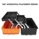 thumbnail image 2 of Caja de herramientas portátil de almacenamiento multifunción de 3 niveles, color negro y naranja, 2 of 8