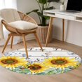 thumbnail image 5 of Round Area Rug 3ft,Yellow Sunflower Butterfly Watercolor Leaves Washable Carpet Non-Slip Runner Accent Rugs Indoor Floor Mat for Bedroom Living Room Decor,Farm Wood Grain, 5 of 9