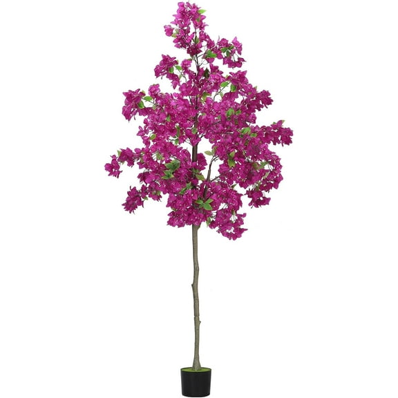 6Ft Tall Artificial Bougainvillea Tree, Fake Bougainvillea Trees Faux Silk Plant with Plastic Nursery Pot,Artificial Plants for Outdoor Home Office Indoor Decor(Purple)