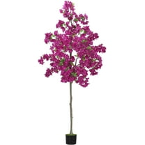 6Ft Tall Artificial Bougainvillea Tree, Fake Bougainvillea Trees Faux Silk Plant with Plastic Nursery Pot,Artificial Plants for Outdoor Home Office Indoor Decor(Purple)
