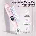 thumbnail image 4 of Taladro eléctrico para uñas VFD, inalámbrico, recargable, 12 en 1, color rosa, 4 of 6