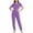 Purple 04, variant on Karymi Womens Summer Tops Solid Scrub Set, Cutout Crew Neck Short Sleeve Top & Elastic Drawstring Waist Jogger Pants with Side Pockets Vacation Outfits for Women