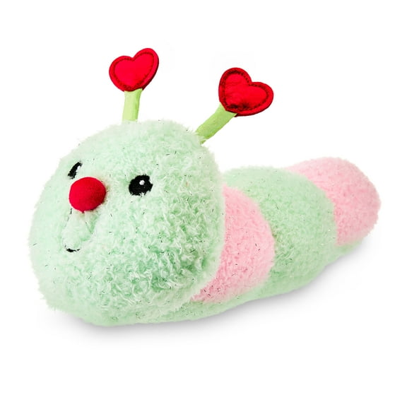 Vibrant Life Valentine's Day Plush Caterpillar Dog Toy, Pink and Green, 12"