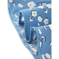 thumbnail image 5 of Unique Bargains Robe d'Été à Volants pour Femmes Col en V Nouée Manches Courtes Midi Robe Florale Bleue S, 5 of 5