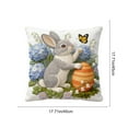 thumbnail image 3 of Easter Decorations Cute Rabbit Embroidered Pillowcase Animal and Egg Patterned Pillowcase Square Pillow Cover Soft Easter Sofa Decoration for Home, 3 of 6
