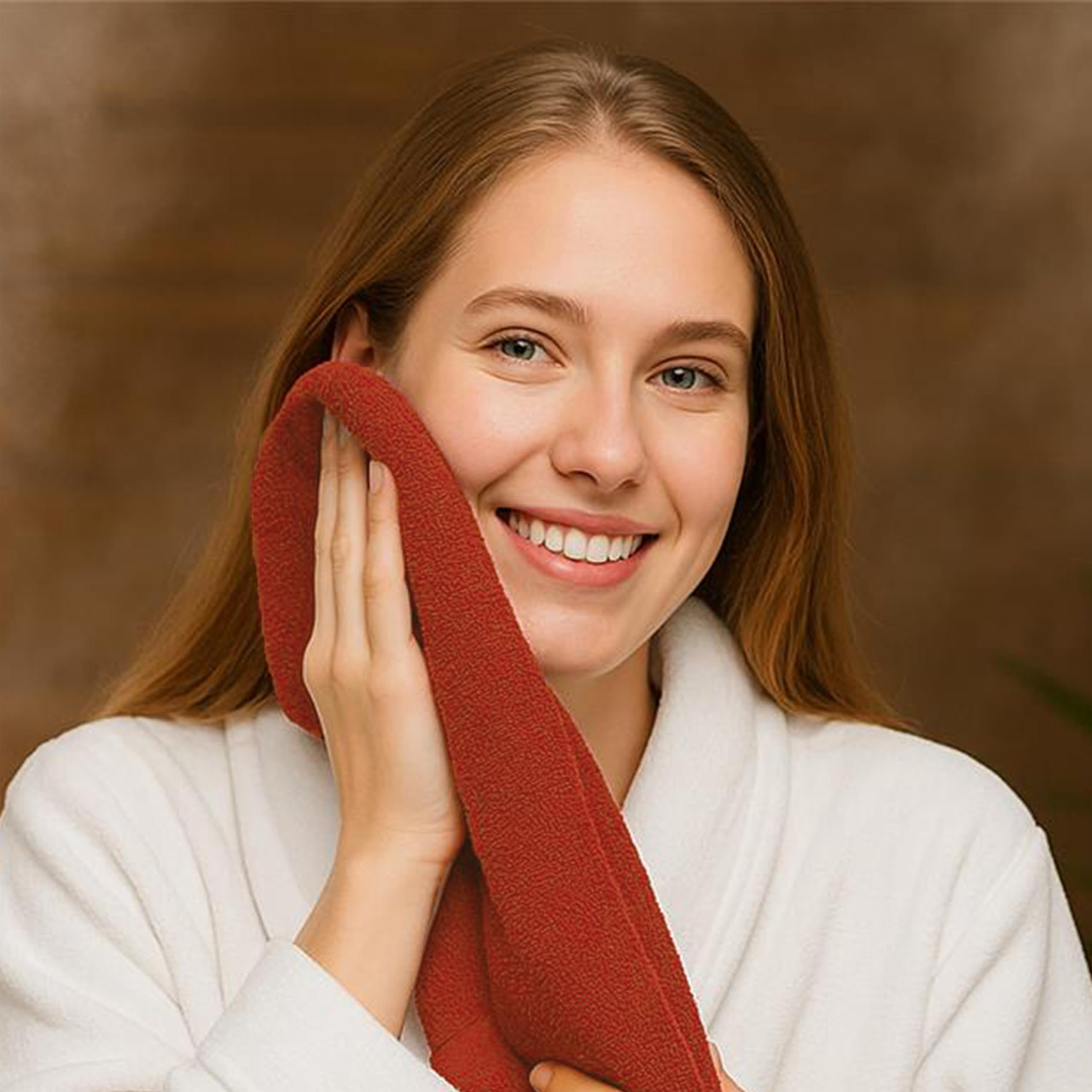 SupremePlus Premium Absorbent 16" x 27" 100% Ring Spun Cotton Hand Towels, Red 6 Count