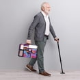 thumbnail image 6 of SupreGear Walker Bag, Rollator Wheelchair Storage Pouch with Cup Holder, Water-Resistant Nylon, Purple Floral, 6 of 8