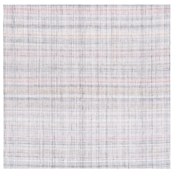 SAFAVIEH Marbella Belize Striped Area Rug, Red/Ivory, 6' x 6' Square
