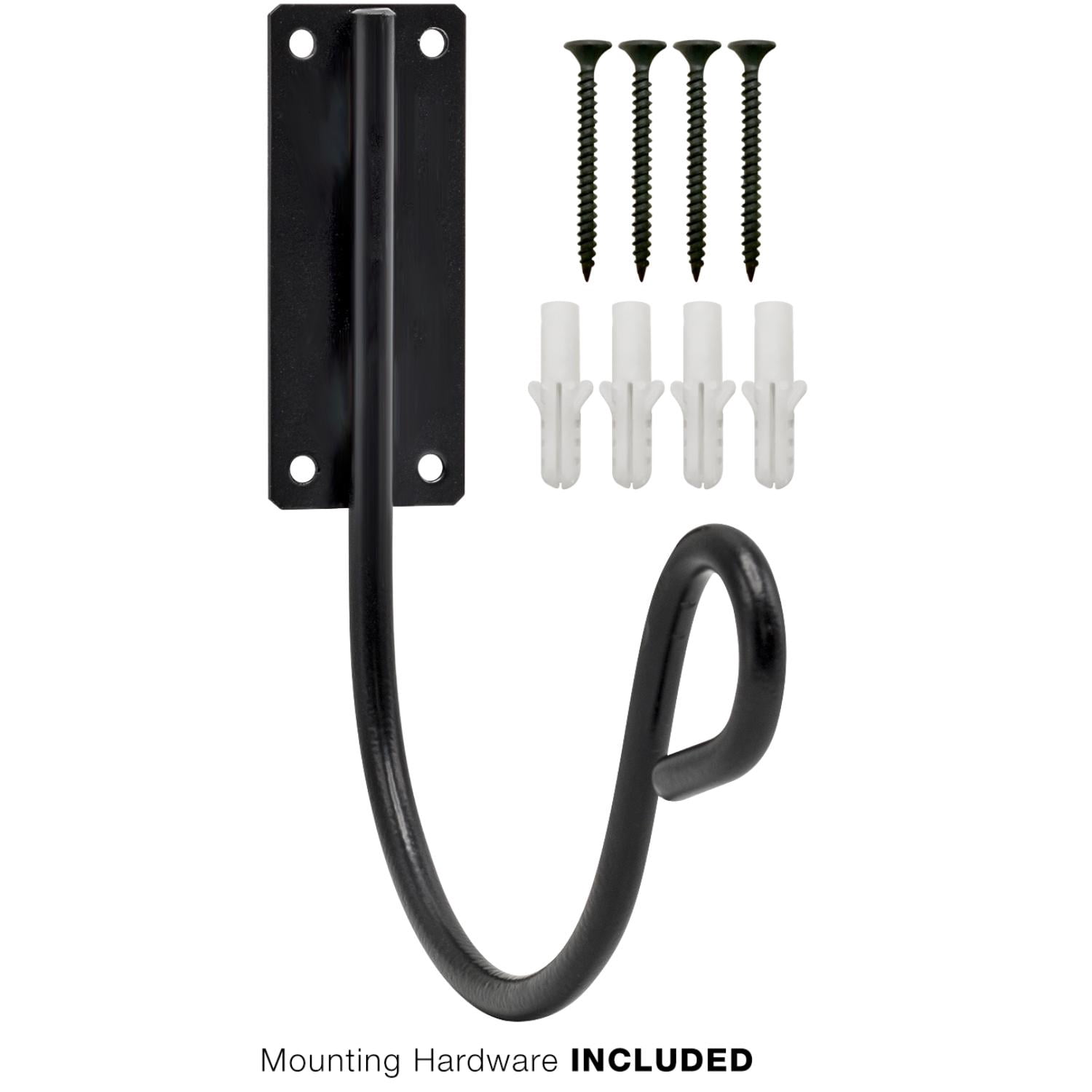 Sorbus Wall-Mounted Garden Hose Holder Hook, Black, Outdoor Storage for Garden and Yard