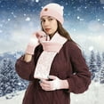 thumbnail image 2 of Bibifish 3 PCS Scarf Hat Glove Sets For Women Winter Knitted Scarf Warm Soft Touchscreen Gloves And Hats Cold Weather Thermal Scarf Hat Glove Sets, 2 of 4