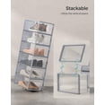 thumbnail image 7 of (2 pack) Shoe Boxes 12 Pack Shoe Organizer,Stackable Transparent Plastic Shoe Box for Closet Fit up to US Size 11 Transparent and Gray, 7 of 7
