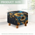 thumbnail image 3 of SCRAWLGOD Sunflower Daisy Butterfly Stars Print Footstool Slipcover, Anti Slip Square Slipcover with Elastic Bottom Thick Footstool Protection Universal Fit for Most Footrest Sofa, 3 of 7