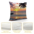 thumbnail image 4 of Orinice Sunset Palm Tree Boat Graphic Decorative Men Women Boy Girl Room Cushion Throw Pillow Cover for Home Couch Living Room Bed Sofa Pillow Case Summer Square 1PC 18x18in, 4 of 5