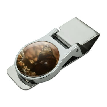 Beaver by the River Satin Chrome Plated Metal Money Clip