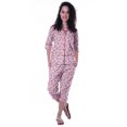 thumbnail image 1 of Moomaya Chemise à Manches 3/4 en Coton Imprimé avec Capri Ensemble de Nuit 2 Pcs pour Femmes, 1 of 7
