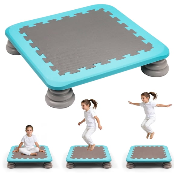 25 Inch Kids Mini Trampoline, Indoor Outdoor Non‑Slip Base Balance Jump Sensory Toy for Boys & Girls Ages 3