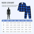 thumbnail image 4 of Susaid Buffalo Plaid Blue Black Print Men's Long Sleeve Pajama Set, Two-Piece Button-Down Loungewear PJs Set, Comfortable Sleepwear for Relaxation-X-Large, 4 of 7