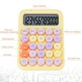 thumbnail image 6 of Fdelink High-Value Mechanical Keyboard Calculator Yellow,Creative Colorful Candy Colored Electronic Calculator 12 Digit Large Lcd Display and Big Round Buttons Typewriter Mechanical Key Calculator, 6 of 7