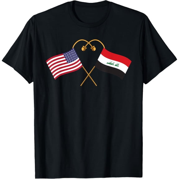 men and women can wear,Iraqi Heritage USA Iraq American Flag Iraq Flag T-Shirt