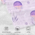 thumbnail image 3 of Coolnut Jellyfish Purple Patterned Hand Towels 2 PCS, Cotton Bath Towel for Drying Face Hands Body Decorative Water Absorbent Lightweight Towels for Bathroom Ktichen Travel Gym, 16"x28", 3 of 6