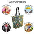 thumbnail image 7 of FORMRS Womens Canvas Tote Bag with Zipper Inner Pocket Shoulder Handbag, Green Floral Garden, 7 of 7