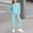 thumbnail image 2 of Toddler Baby Girl Fall Winter Clothes Set Letter Printed Long Sleeve Sweatshirt Tops + Pants Outfits 6-12 Months 12-24 Months 2t 3t 4t 5t 6t 7t 8t 9t Children(Blue,11-12 Years), 2 of 7