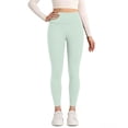thumbnail image 6 of Dwellite Plus Size Leggings for Women Tummy Control Plus Size Yoga Pants High Waist Workout Pants Light Green M, 6 of 7