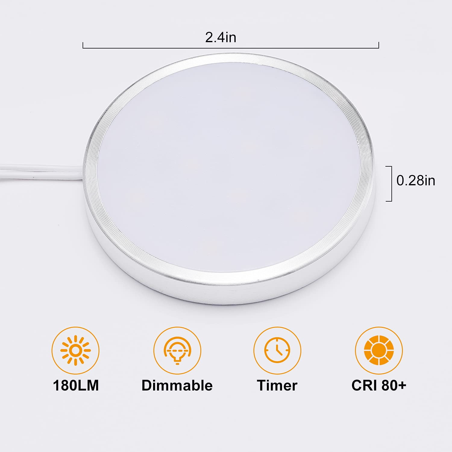 LED Under Cabinet Puck Light 6 Pack,Under Counter Lights With Wireless Timer Remote Dimmable(Warm White)