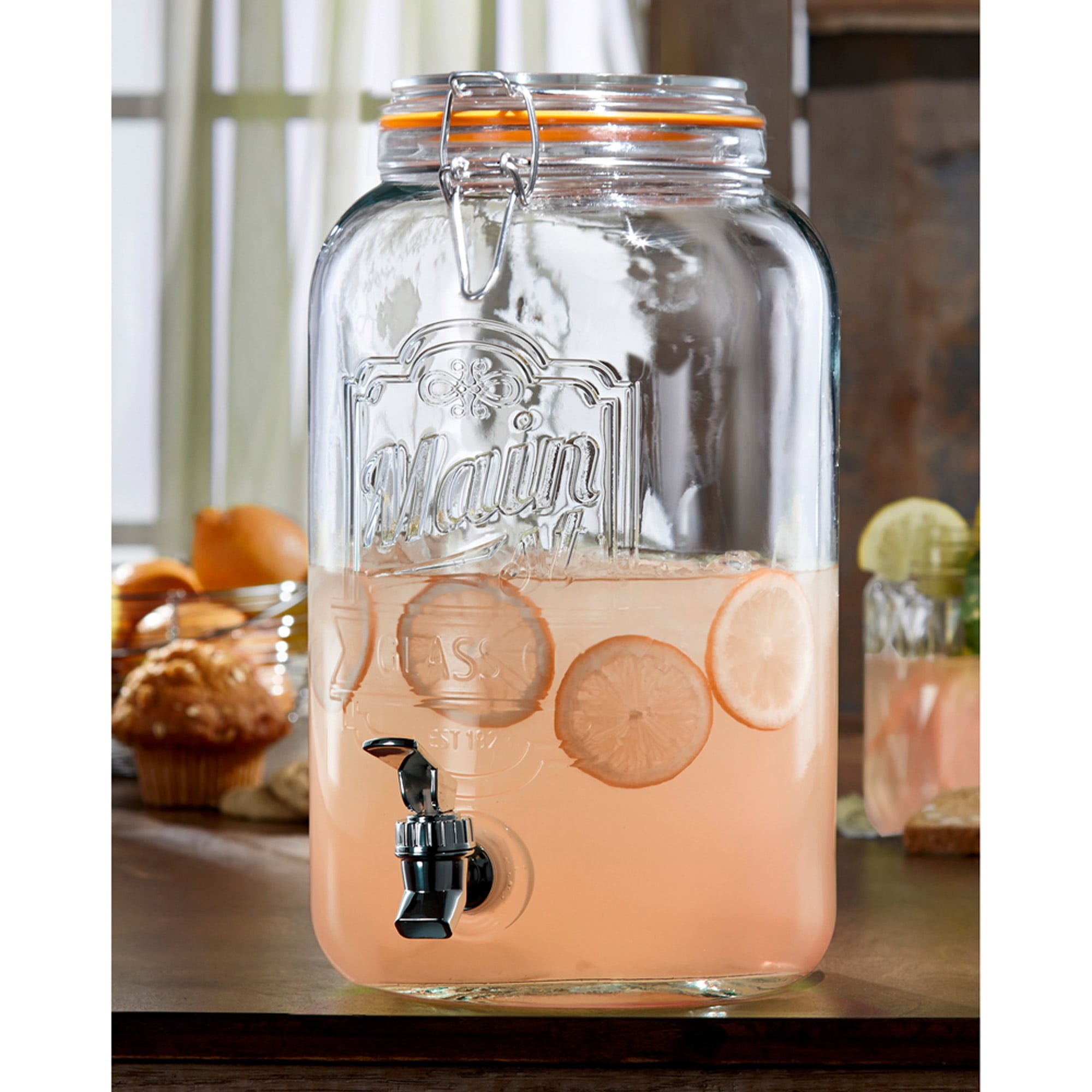 Main St Beverage Dispenser, 3Piece, 1.5 Gal, White