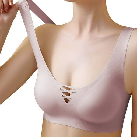 

Bra Lingerie Women s Gathering Traceless Sexy Sports Underwire Comfortable Lace Casual Underwear Bralette Summer T Shirt Bras for Women Pink S