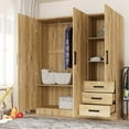 thumbnail image 4 of Better Home Product Violet Engineered Wood Wardrobe Armoire Closet in Natural, 4 of 8