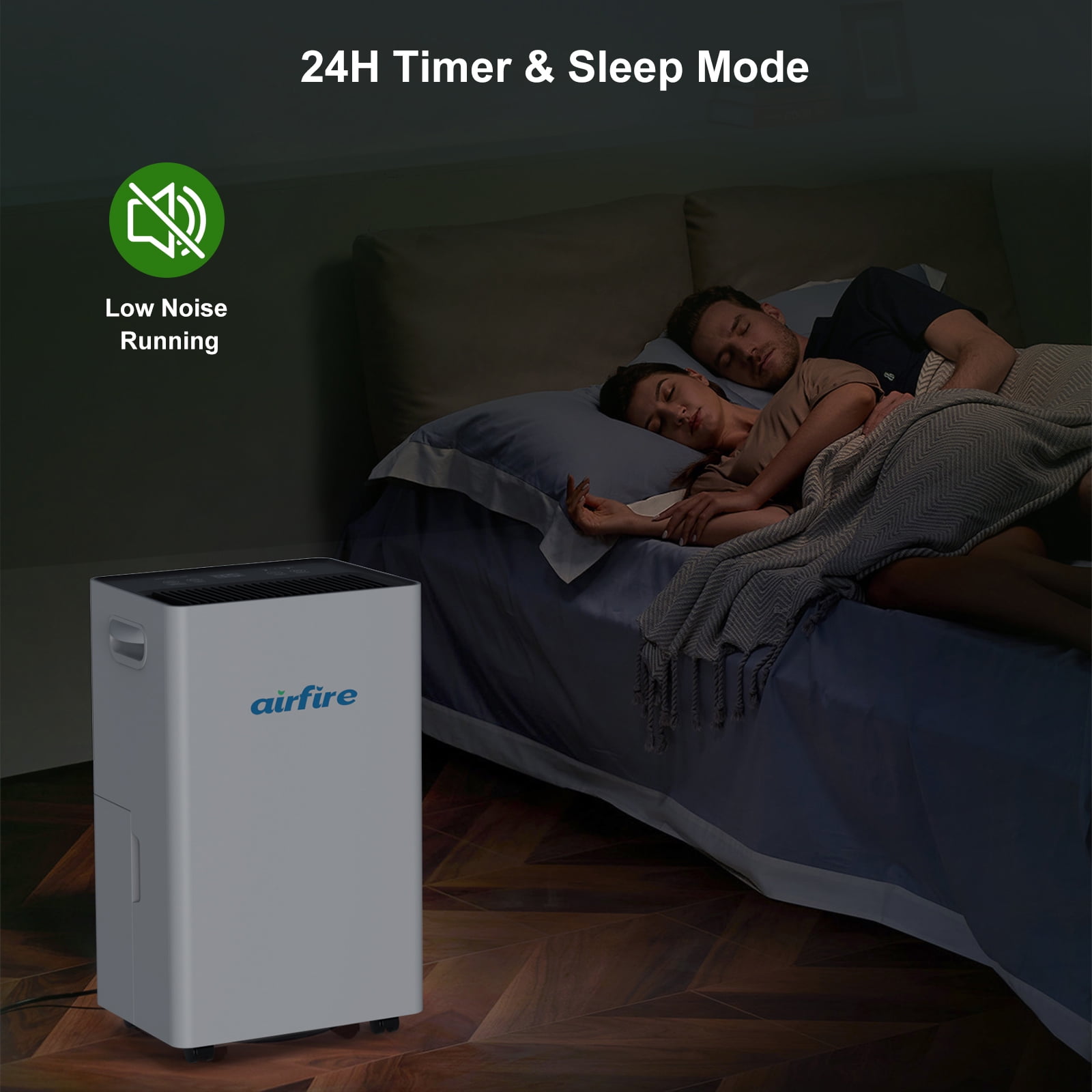 Airfire 4500 Sq. ft Max 70 Pints Dehumidifier for Basement, Dehumidifiers with Drain Hose for Home Bedroom Bathroom Large Room, Auto Defrost& Drain, 24H Timer, 1.59 gal Water Tank, Dry Clothes