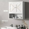 thumbnail image 6 of Bathroom Storage Cabinet Wall Mounted, Modern Wooden Over the Toilet Storage Cabinet with 3-level Adjustable Shelf and 2 Door, Bathroom Medicine Cabinet White, 6 of 7