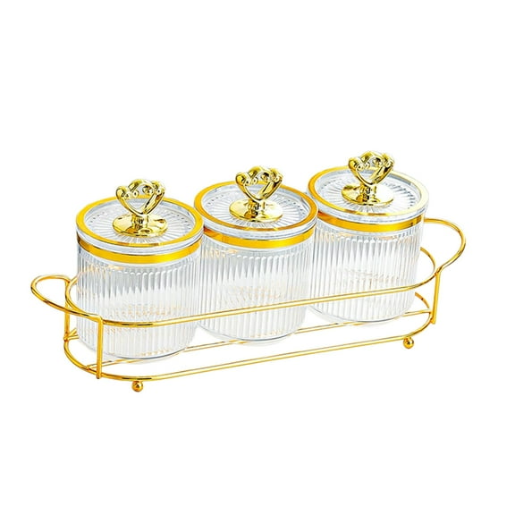 TISHITA Dry Fruit Tray with Lid Kitchen Spice Jars Food Storage Box Containers Divided Snacks Dish Serving Plate for Wedding Seasoning Clear