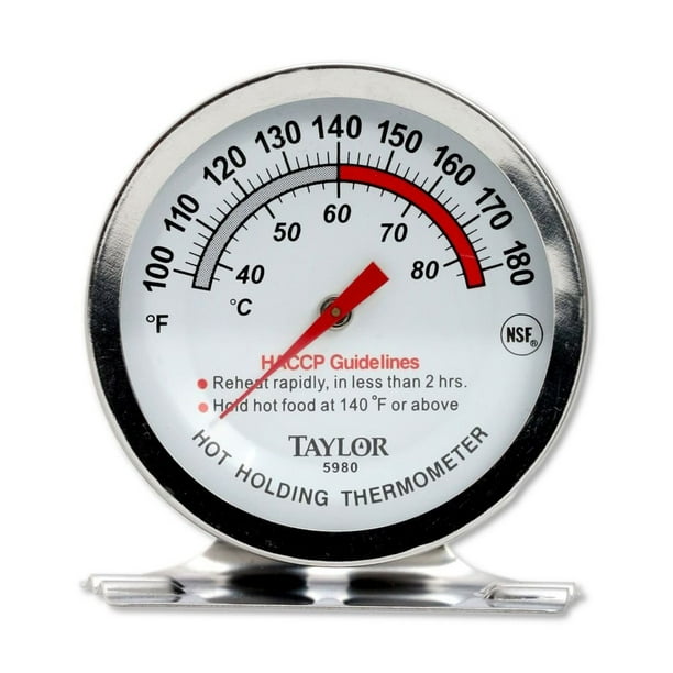 Termómetro Taylor 5980N Hot Holding con esfera de 2 pulgadas, acero inoxidable