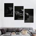 thumbnail image 4 of JEUXUS Black White Wall Art Gym Picture Painting Body Building Weight Poster Canvas Prints Boys Gift Sports Room Living Room 12''x16''X3 Panels, 4 of 4
