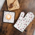 thumbnail image 5 of Green Dress Princess Castle Pattern Kitchen Oven Mitt and Pot Holder Sets 4 Pcs for Baking, Cooking and Grilling, Heat Resistant Up To 392 °F, 5 of 7