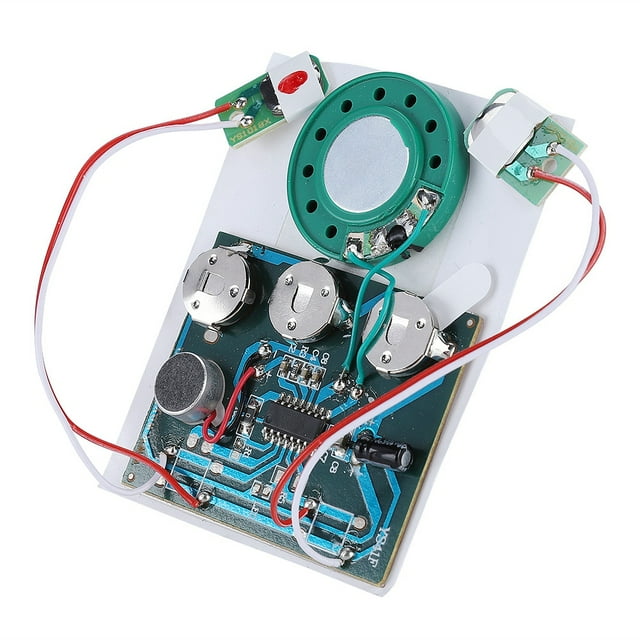 Qiilu Sound Chip, Recordable Module,30s Recordable Music Sound Voice Module Chip 0.5W with Button Battery