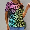 thumbnail image 6 of Animal Print Patterns Women's Short Sleeve T-Shirt Crew Neck Casual Summer Trendy Loose Fit Tops, 6 of 6