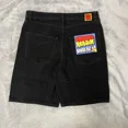 thumbnail image 1 of Empyre-pantalones cortos Y2K para hombre, Jeans holgados con bordado de letras, estilo Harajuku, Hip Hop, gimnasio, cintura alta, baloncesto, 1 of 5