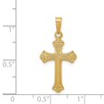 thumbnail image 2 of 14k Yellow Gold Polished Fleur de lis Cross Pendant, 2 of 3