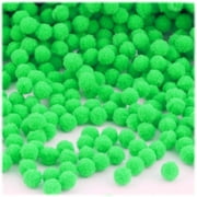 Polyester Pom Poms, solid Color, 7mm, 1000-pc, Lime Green