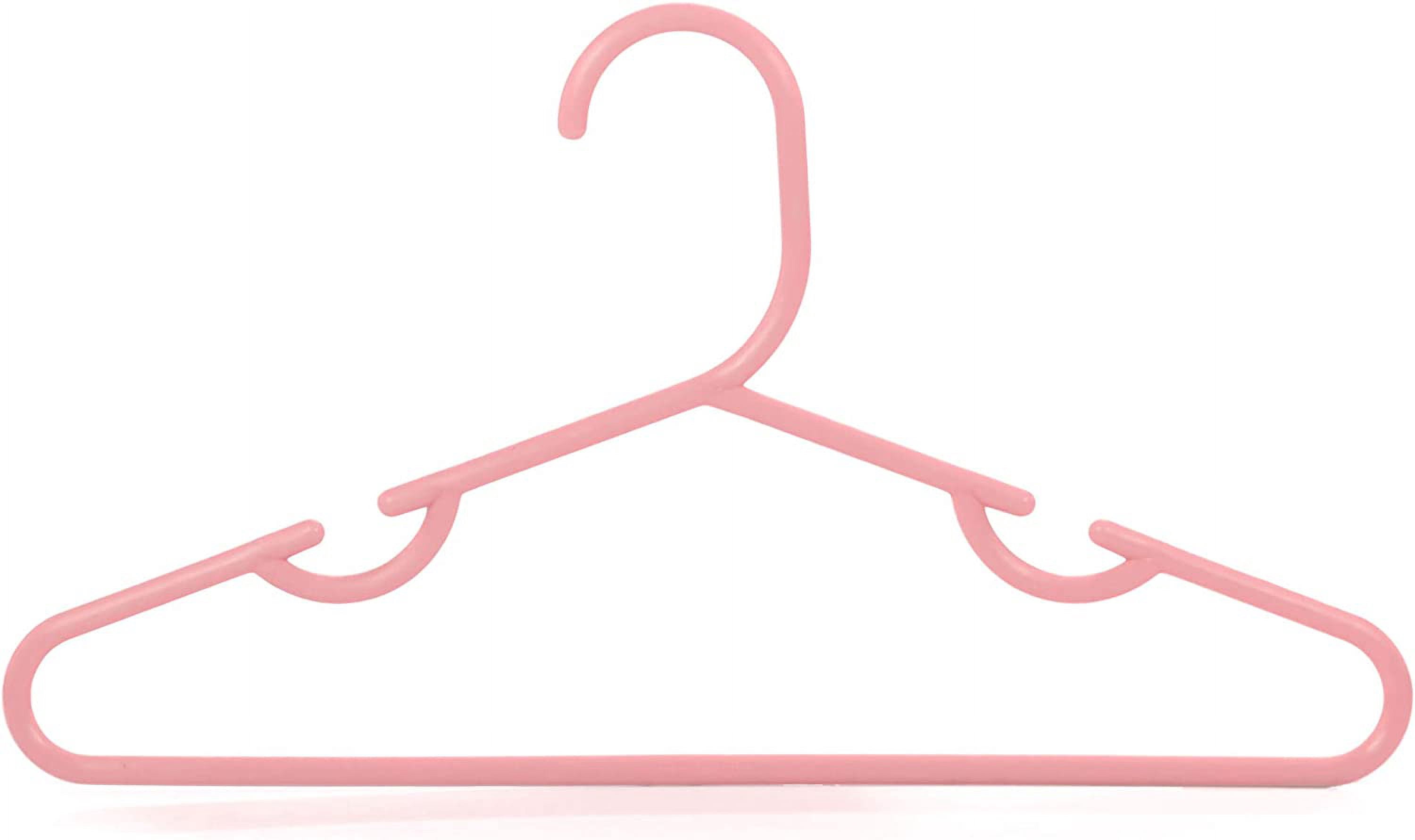 Kid's Hangers for Baby Nursery and Children's Closet Clothes Storage (20 Pack, Pink)