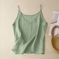 thumbnail image 2 of Landzoo Vest For Women Solid Color Sleeveless V-Neck Undershirt Summer Cozy Soft Women Tank Tops Size S Light Green, 2 of 3