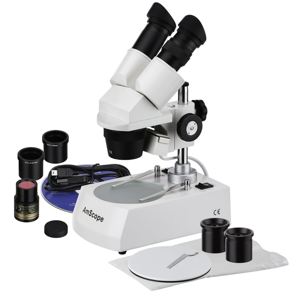 AmScope 20X40X80X Stereo Dissecting Microscope with 1.3MP USB Camera