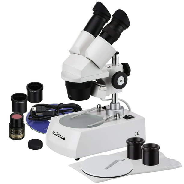 AmScope 20X40X80X Stereo Dissecting Microscope with 1.3MP USB Camera New