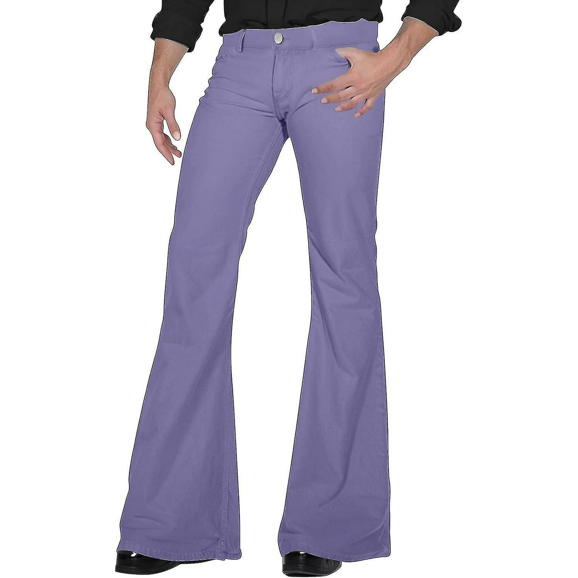 G Need Medium A006 light Purple 70s Disco Pants for Men Mens Bell Bottom Jeans Pants 60s 70s Bell Bottoms Vintage Denim Pants Jeans for Men Walmart